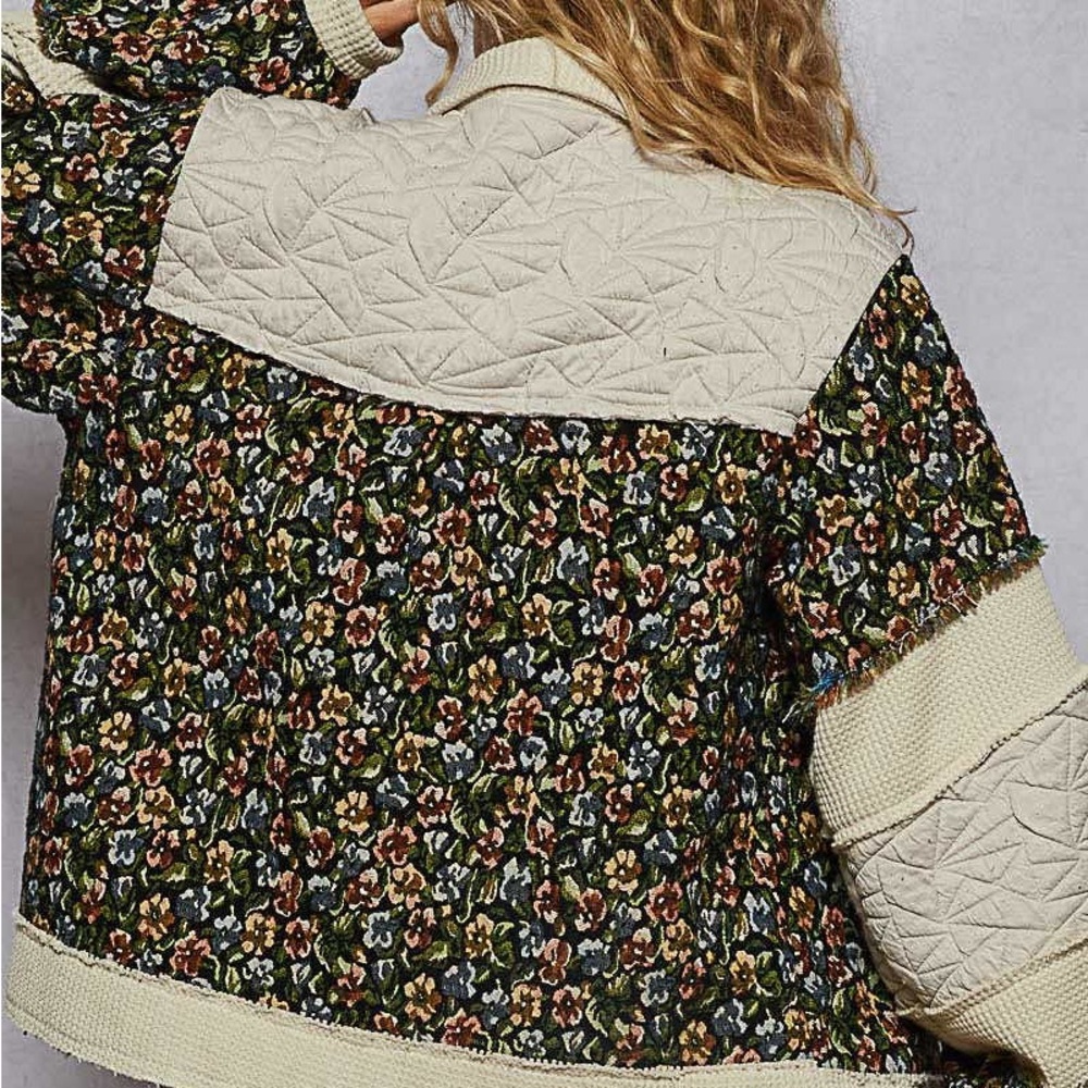 POL Mixed Floral Jacket in Cream and Black - Picture 3 of 4